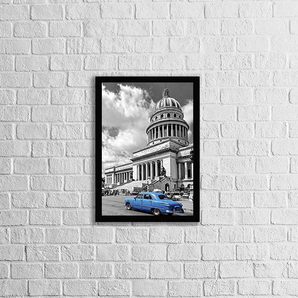 Quadro Decorativo Fotografia Carro Vintage Azul 45x34cm A3 (4