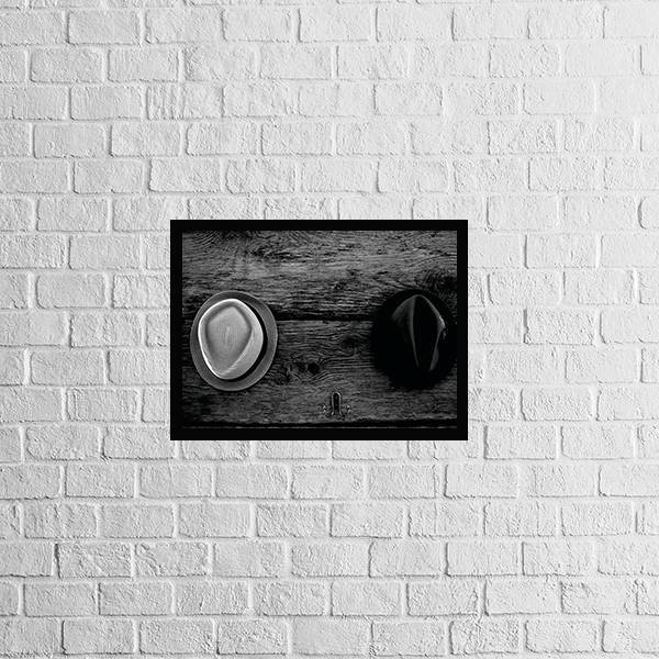 Quadro Decorativo Fotografia Chapéus 45x34cm A3 (45 X 34)