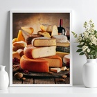 Quadro Decorativo Fotografia De Queijos Variados 33x24cm Mold