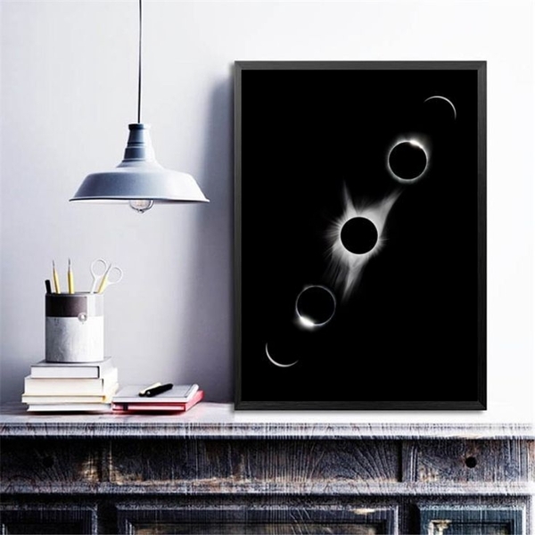 Quadro Decorativo Fotografia Eclipse Lunar 24x18cm Moldura:ma