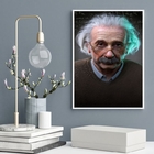 Quadro Decorativo Fotografia Einstein 45x34cm Moldura:madeira