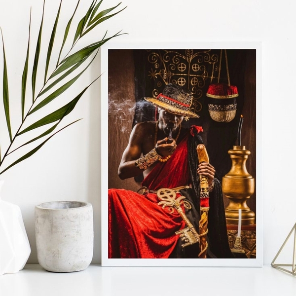 Quadro Decorativo Fotografia Exu 45x34cm Moldura:madeira Bran