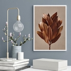 Quadro Decorativo Fotografia Folhas Marrom 45x34cm Moldura:ma