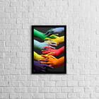 Quadro Decorativo Fotografia Mãos Coloridas 45x34cm A3 (45 X