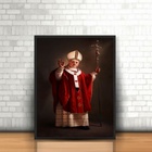 Quadro Decorativo Fotografia Papa Francisco 24x18cm Moldura:m