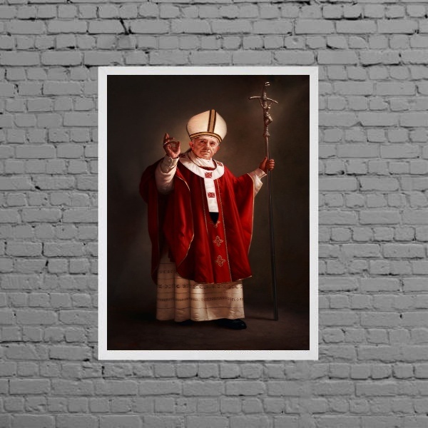 Quadro Decorativo Fotografia Papa Francisco 33x24cm - Com Vid