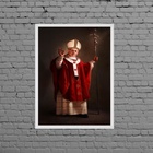 Quadro Decorativo Fotografia Papa Francisco 33x24cm Moldura:m
