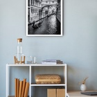 Quadro Decorativo Fotografia P&b Veneza  - 70x50cm Moldura Pr