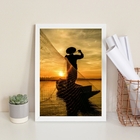 Quadro Decorativo Fotografia Pescador- Por Do Sol 24x18cm Mol