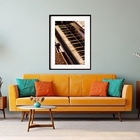 Quadro Decorativo Fotografia Piano 60x48cm Moldura:madeira Br