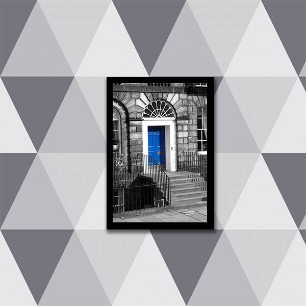 Quadro Decorativo Fotografia Porta Azul 45x34cm A3 (45 X 34)