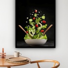 Quadro Decorativo Fotografia Salada  - 70x50cm Moldura Preta