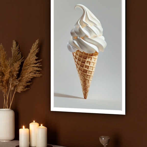 Quadro Decorativo Fotografia Sorvete Casquinha  - 70x50cm Mol