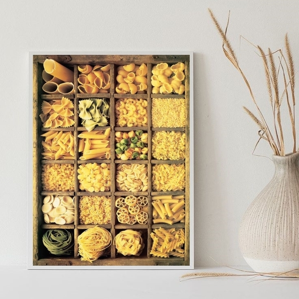 Quadro Decorativo Fotografia Tipos De massas 33x24cm - Com Vi