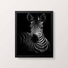 Quadro Decorativo Fotografia Zebra 24x18cm Moldura:madeira Pr