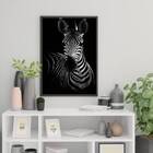 Quadro Decorativo Fotografia Zebra 24x18cm Moldura:madeira Pr