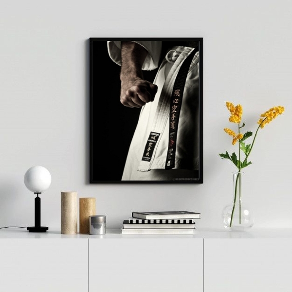 Quadro Decorativo Fotografia karatê 24x18cm - Com Vidro Moldu