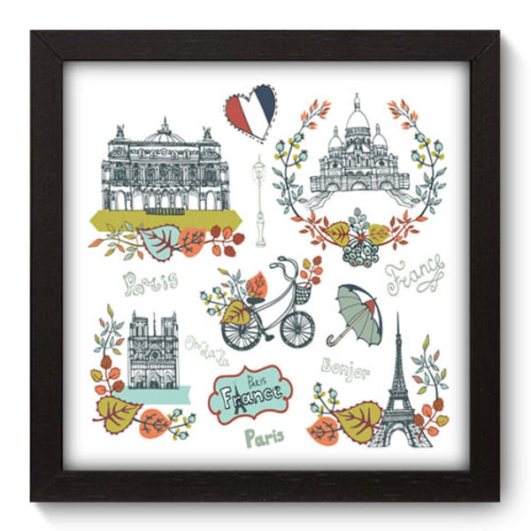 Quadro Decorativo - França - 22cm X 22cm - 256qdmp