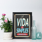 Quadro Decorativo Frase A Vida é Simples 22x32 Moldura Preta