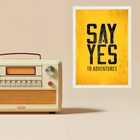 Quadro Decorativo Frase Aventura 45x34cm Moldura Branca