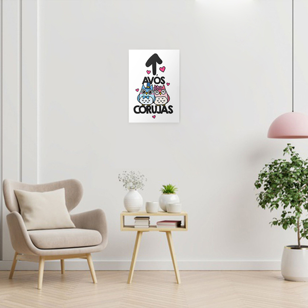 Quadro Decorativo Frase Avós Corujas 25x33