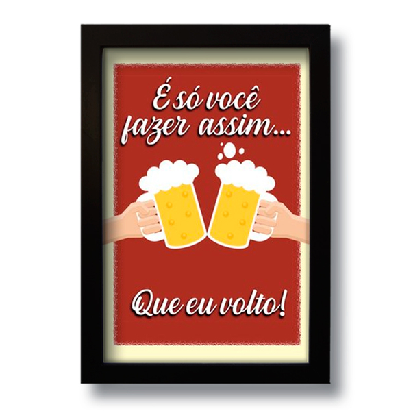 Quadro Decorativo Frase Cerveja Divertida 33x43 Cm Leroy Merlin
