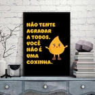Quadro Decorativo Frase Coxinha 45x34cm - Com Vidro Moldura:m