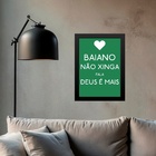 Quadro Decorativo Frase De Baiano 24x18cm - Com Vidro Moldura