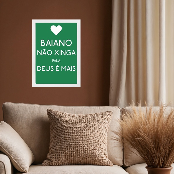 Quadro Decorativo Frase De Baiano 45x34cm Moldura Preta