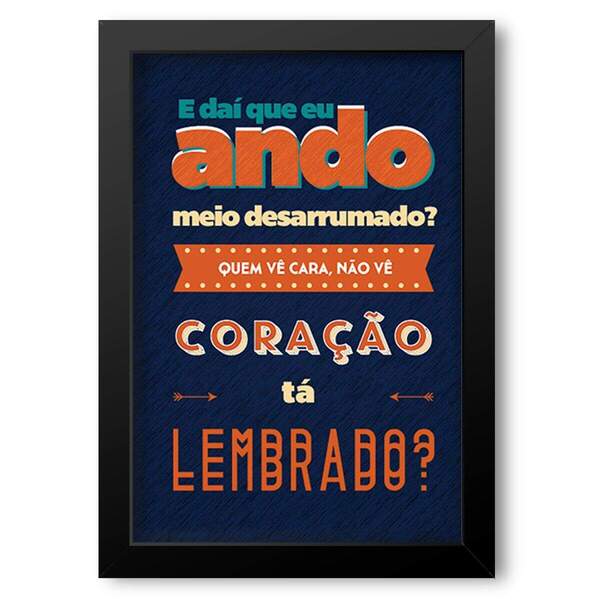Quadro Decorativo Frase De Música Hashid  30x45cm
