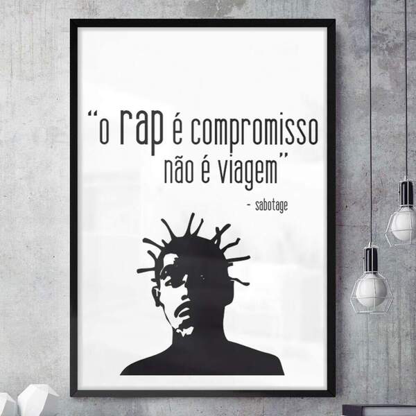 Quadro Decorativo Frase De Música Sabotage 01  20x30cm