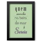 Quadro Decorativo Frase É Sereia - 30x45cm