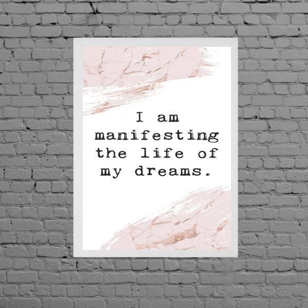 Quadro Decorativo Frase Lei De Atração 24x18cm Moldura:madeir