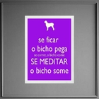 Quadro Decorativo Frase Meditar 24x18cm - Com Vidro Moldura:m