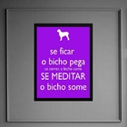 Quadro Decorativo Frase Meditar 45x34cm - Com Vidro Moldura:m
