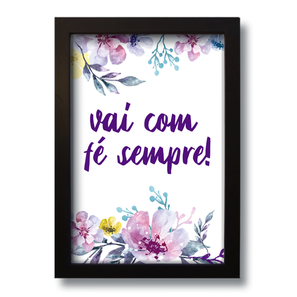 Quadro Decorativo Frase Motivacional Fé  33x43 cm