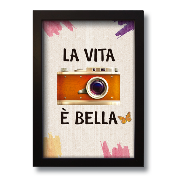 Quadro Decorativo Frase Motivacional La Vita Bella 33x43 Cm Leroy Merlin
