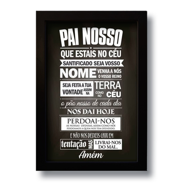 Quadro Decorativo Frase Oração do Pai Nosso 33x43 cm