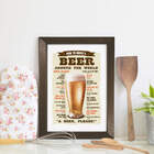 Quadro Decorativo Frase Pedir Cerveja 33x43cm Moldura Marrom