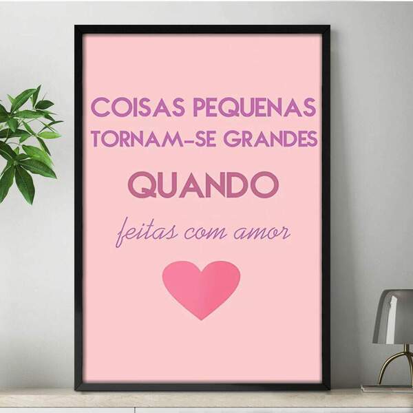 Quadro Decorativo Frase Romântica 01 - 30x45cm