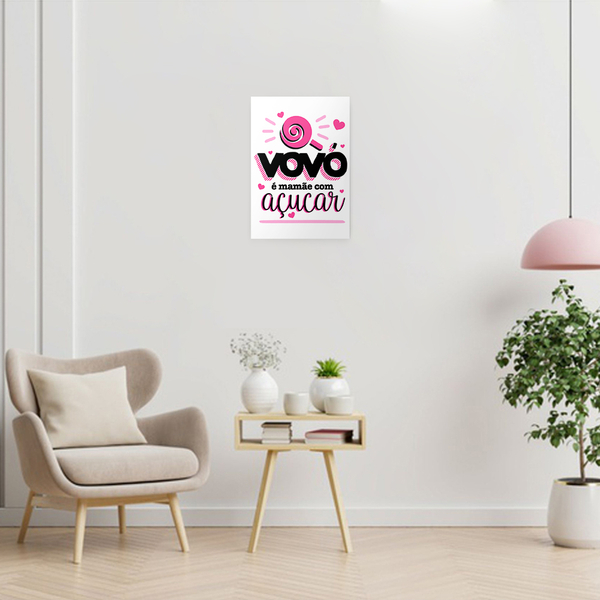 Quadro Decorativo Frase Vovó É Mamãe Com Açucar 20x28