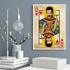 Quadro Decorativo Freddie Mercury- Carta Baralho 33x24cm - Co