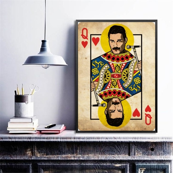 Quadro Decorativo Freddie Mercury- Carta Baralho 33x24cm Mold