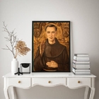 Quadro Decorativo Frei Galvão 33x24cm Moldura:madeira Preta