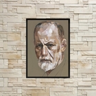 Quadro Decorativo Freud Geométrico 45x34cm Moldura:madeira Br