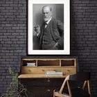 Quadro Decorativo Freud P&b 60x48cm Moldura:madeira Branca