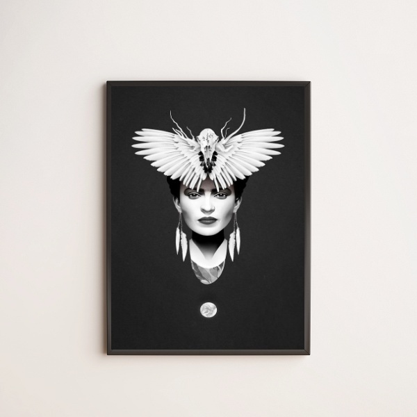 Quadro Decorativo Frida Asas 24x18cm - Com Vidro Moldura:made