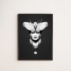 Quadro Decorativo Frida Asas 45x34cm Moldura:madeira Preta