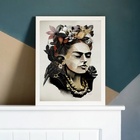 Quadro Decorativo Frida Geométrico 45x34cm Moldura:madeira Br