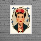 Quadro Decorativo Frida Moldura 33x24cm - Com Vidro Moldura:m